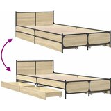  Okvir kreveta s uzglavljem s ladicama Hrast sonoma 80 x 200 cm | Eponuda.com