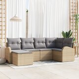 vidaXL 6-dijelni set vrtnih sofa s jastučićima bež poli ratan Cijene