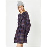 Koton Women's Navy Blue Plaid Dress | shoptok.hr