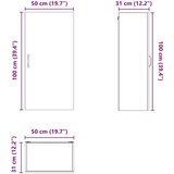  Stenska kuhinjska omarica s polico Siva Sonoma 50 x 31 x 100 cm | Shoptok.si