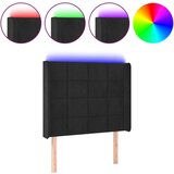  Posteljno vzglavje črno 103x16x118/128 cm žamet, (20933372) | Shoptok.si