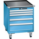 LISTA Predalnik, širina 564 mm, pomičen, 5 predalov, VxG 723 x 725 mm, svetlo moder | Shoptok.si