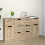  3-dijelna set komoda boja hrasta sonome od konstruiranog drva | shoptok.hr