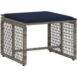  Set vanjskog namještaja s jastukom 5 pcs Siva i mornarsko plava - siva i modra 2x pojedinačna stolica + 2x bar stolica + 1x stol | shoptok.hr
