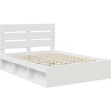  Konstrukcija postelje Bela 150 x 200 cm Masivno borovo les, (5000102901) | Shoptok.si