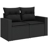  9-dijelni set vrtnih sofa s jastucima crni od poliratana | shoptok.hr