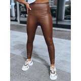 DStreet Woskowane legginsy damskie WAXED CHIC czekoladowe | shoptok.hr