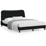 vidaXL Posteljni okvir z vzglavjem črn 140x200 cm blago | Shoptok.si