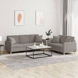  2-dijelni set sofa s jastucima smeđesivi od tkanine | shoptok.hr