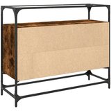 vidaXL Komoda s stekleno ploščo dim. hrast 98x35x81cm inženirski les | Shoptok.si