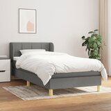 The Living Store Box spring postelja z vzmetnico temno siva 90x200 cm blago - Box Spring Postelja, (21516719) Cene