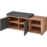 XORA garderobna klop barve grafita, hrast artisan | Shoptok.si