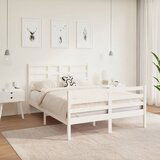 The Living Store Posteljni okvir bel iz trdnega lesa 120x190 cm - Posteljni Okvir, (21526225) Cene