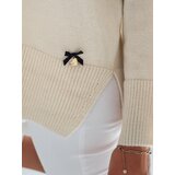 DStreet Damski sweter z dekoltem V VERALIA ecru | shoptok.hr