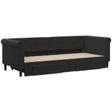  Dnevni krevet na razvlačenje s ladicama crni 80 x 200 cm baršun | shoptok.hr