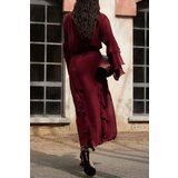 Trendyol X Artificial Intelligence Burgundy Ruffle Detailed Woven Skirt | Shoptok.si