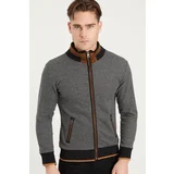 Dewberry 1021 MEN'S SWEATSHIRT-DOTTED BLACK