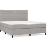  Box spring postelja z vzmetnico svetlo siva 160x200 cm žamet, (20899083) | Shoptok.si