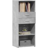 vidaXL Visoka omara betonsko siva 50x42,5x124 cm inženirski les | Shoptok.si