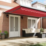 vidaXL Ročna Zložljiva Tenda Rdeča 500x300 cm, Nadomestna Tkanina za Tendo za Okvir 5x3 m Rdeča | Shoptok.si