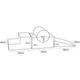MeowBaby Igralište od ružičaste korduro pjene 45x170x30 cm Montessori - | shoptok.hr
