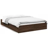 Okvir za krevet s ladicama smeđa boja hrasta 160x200 cm drveni