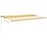  Tenda na ručno uvlačenje s LED svjetlom 500x300 cm žuto-bijela | shoptok.hr