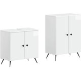  Set kupaonskih ormara od 2 dijela BREDA Bijela visokog sjaja | shoptok.hr