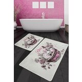 Rose basket djt multicolor bathmat set (2 pieces)