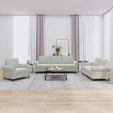  3-dijelni set sofa s jastucima svjetlosivi baršunasti | shoptok.hr