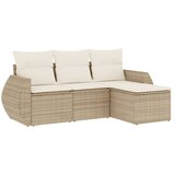Maison Chic Seti vrtnega pohištva - Vrtna garnitura - Vrtni pohištvo set 4-delna z blazinami bež poli ratan, (21809154) | Shoptok.si