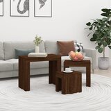 vidaXL Komplet mizic 3-delni rjavi hrast inženirski les, (20715569) | Shoptok.si