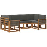 vidaXL Zunanja garnitura za sedenje 6 pcs Naravna in antracitna, (5000281257) | Shoptok.si