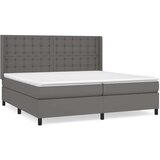  s oprugama i madracem sivi 200x200 cm od umjetne kože | shoptok.hr
