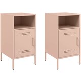  Noćni ormarići 2 kom ružičasti 36x39x68 cm čelik | shoptok.hr