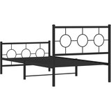  Metalni okvir kreveta uzglavlje i podnožje crni 100x200 cm | shoptok.hr