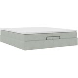  Ottoman krevet s madracem svijetlo sivi 200x200 cm baršun | shoptok.hr