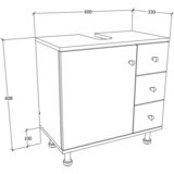 MID.YOU Omarica Za Pod Umivalnik Nilosi M, Bela, Barva Hrasta | Shoptok.si