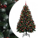  Umjetno božićno drvce zeleno s kuglicom 150 cm 150 LED lampica - Zeleno sa zamrznutim vrhovima Ø 80 x 150 cm sa 150 LED žaruljic | shoptok.hr