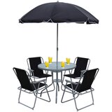 Gardenson vrtna garnitura maxalo, črna, vklj. senčnik, 6-Delno | Shoptok.si