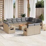 vidaXL 13-dijelni set vrtnih sofa s jastucima bež od poliratana | shoptok.hr