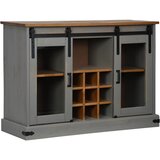 Maison Chic Komoda - Predalnik HALDEN 2 drsna vrata siva 112x40x80 cm masivni les, (21719665) | Shoptok.si