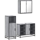 3-dijelni set kupaonskog namještaja siva boja hrasta drveni | shoptok.hr