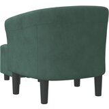 Zaobljena fotelja s tabureom tamnozelena baršunasta | shoptok.hr