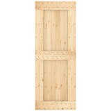  Klizna vrata 80 x 210 cm Čvrsta borovina (neobrađena) | shoptok.hr