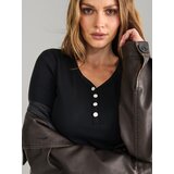 Sinsay ženska majica kratkih rukava s ukrasnim gumbima ZA182-99X | shoptok.hr