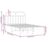 Metalni okvir za krevet s uzglavljem crni 120x200 cm | shoptok.hr
