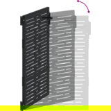 vidaXL Vrtna vrata Črna 105 x 125 cm Jeklo s prašnim premazom | Shoptok.si