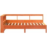  Knjižna postelja brez ležišča vošč. rjava 90x200 cm borovina, (21792984) | Shoptok.si