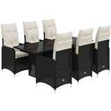 vidaXL 7-dijelni vrtni bistro set od poliratana s jastucima crni | shoptok.hr